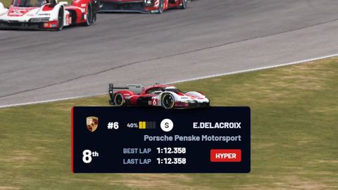 Driver Info on air: Car number, tyre compound, energy, position, best and last lap for the focused car.