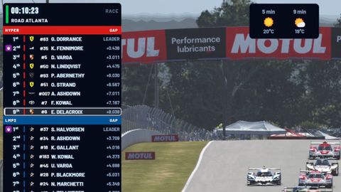 Info bar on air: The local time, with the conditions, air and track temperature and the next forecast change when you press Conditions, and the rest of the forecast with Forecast.